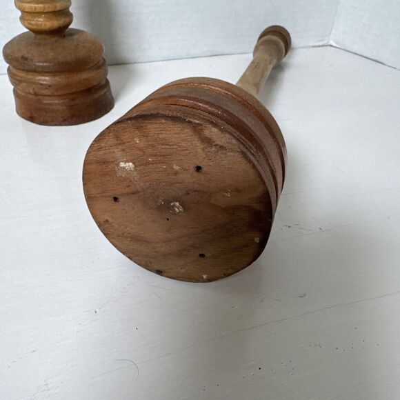 Vintage Handmade Wooden Spindle Candle Holders - Picture 4 of 10